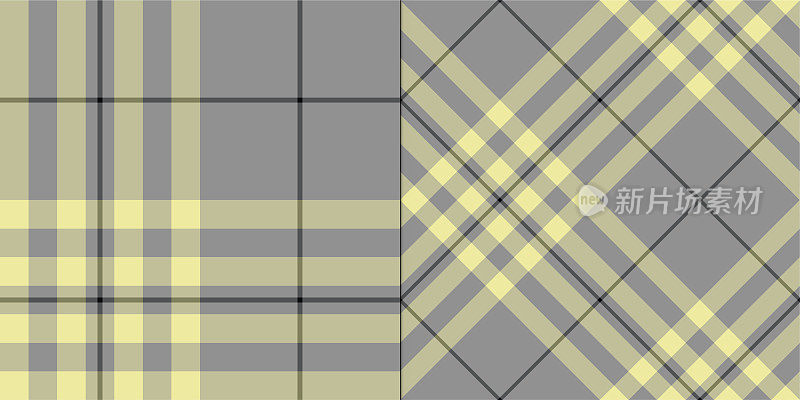 Set of seamless vector plaid pattern. Tartan background. Classic pattern.